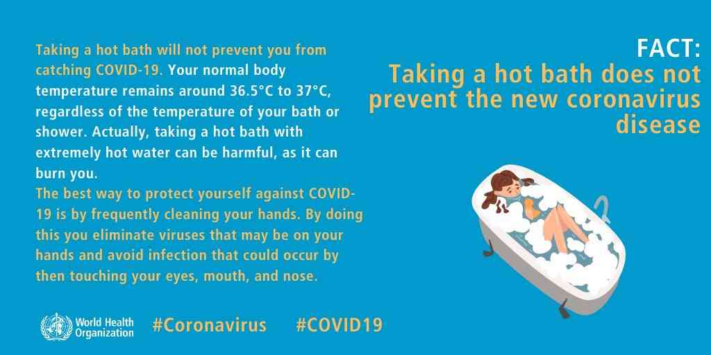 Baths don't prevent novel coronavirus