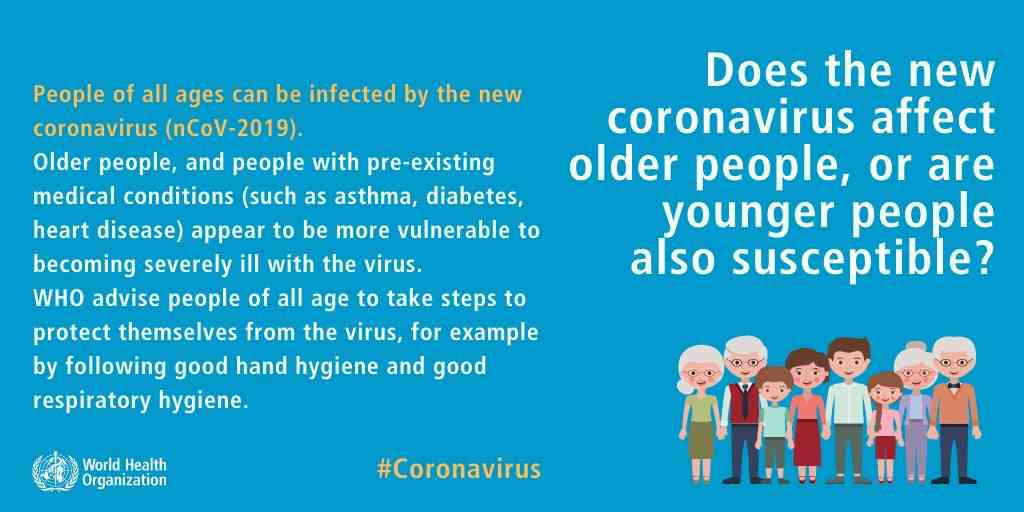 Old and young people are both equally susceptible to novel coronavirus