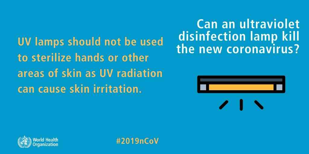 UV disinfection shouldn't be used