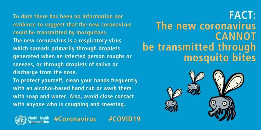 mosquito-bite don't transmit novel coronavirus